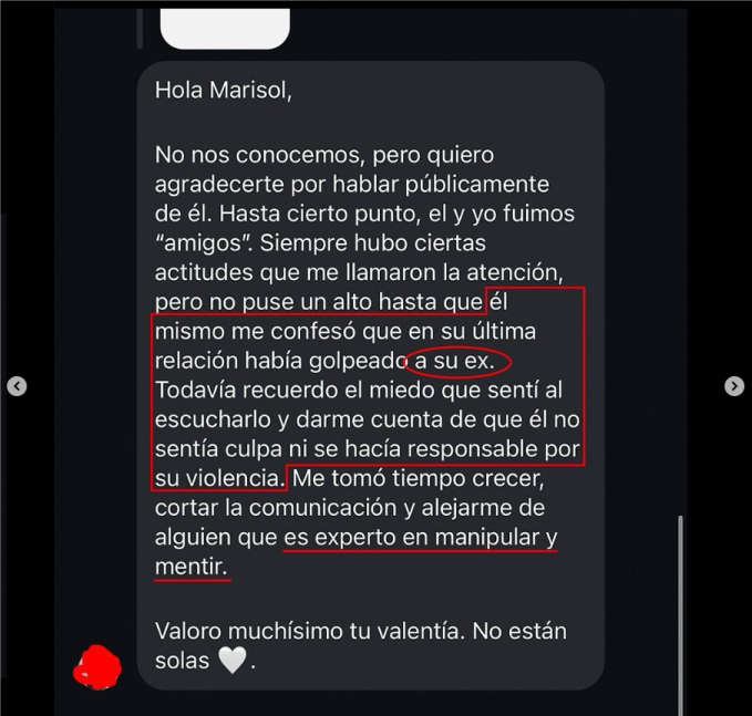 Relato de una víctima de abuso por parte de Daniel Guillén, exigiendo justicia.
