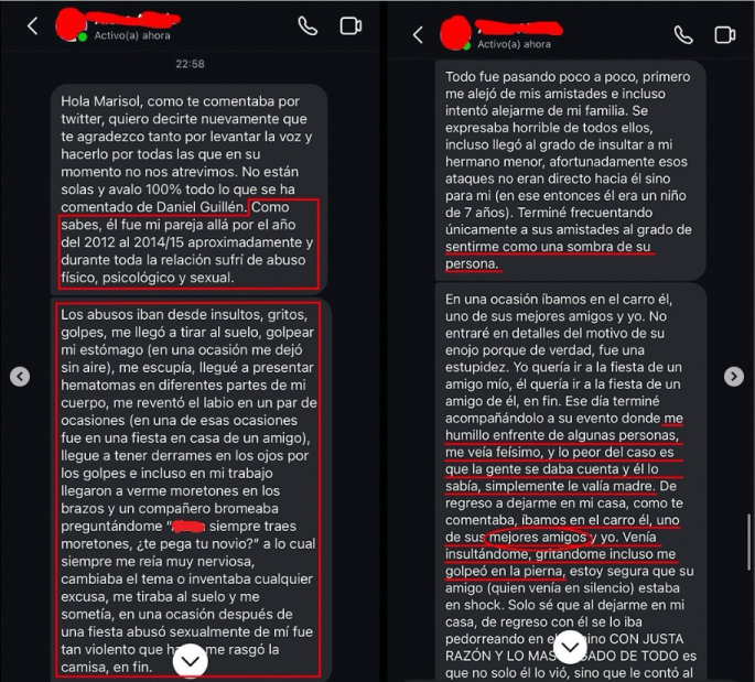 Víctima habla sobre los abusos que sufrió a manos de Daniel Guillén, pidiendo acción.
