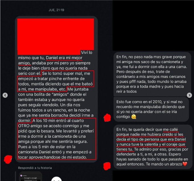 Testimonio de una víctima de Daniel Guillén, revelando abusos cometidos en Monterrey.
